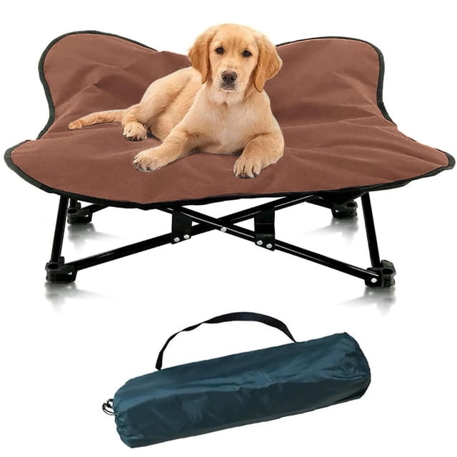 Cama Elevada Plegable para Perro Grande 90x90x25cm, Portátil Camas para Perros para Perros Grandes y Medianos, Uso Interior/Exterior, Malla Transpirable Lavable, con Bolsa de Almacenaje