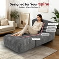 thumbnail image 4 of Centilab Big Bean Bag Chairs, Adults Bean Bag Lounger Sofa with Memory Foam Filled, Bean Bag Couch for Living Room Bedroom Lounge, Ergonomic Support, Gray, 4 of 8