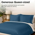 thumbnail image 3 of Threadmill Luxury Cotton Blankets for Queen Size Bed | All-Season 100% Cotton Queen Size Blanket | Criss Cross Cozy Lightweight, Soft Breathable Coverlet fits Full Size Bed, 90x92 | Folkstone Blue, 3 of 8