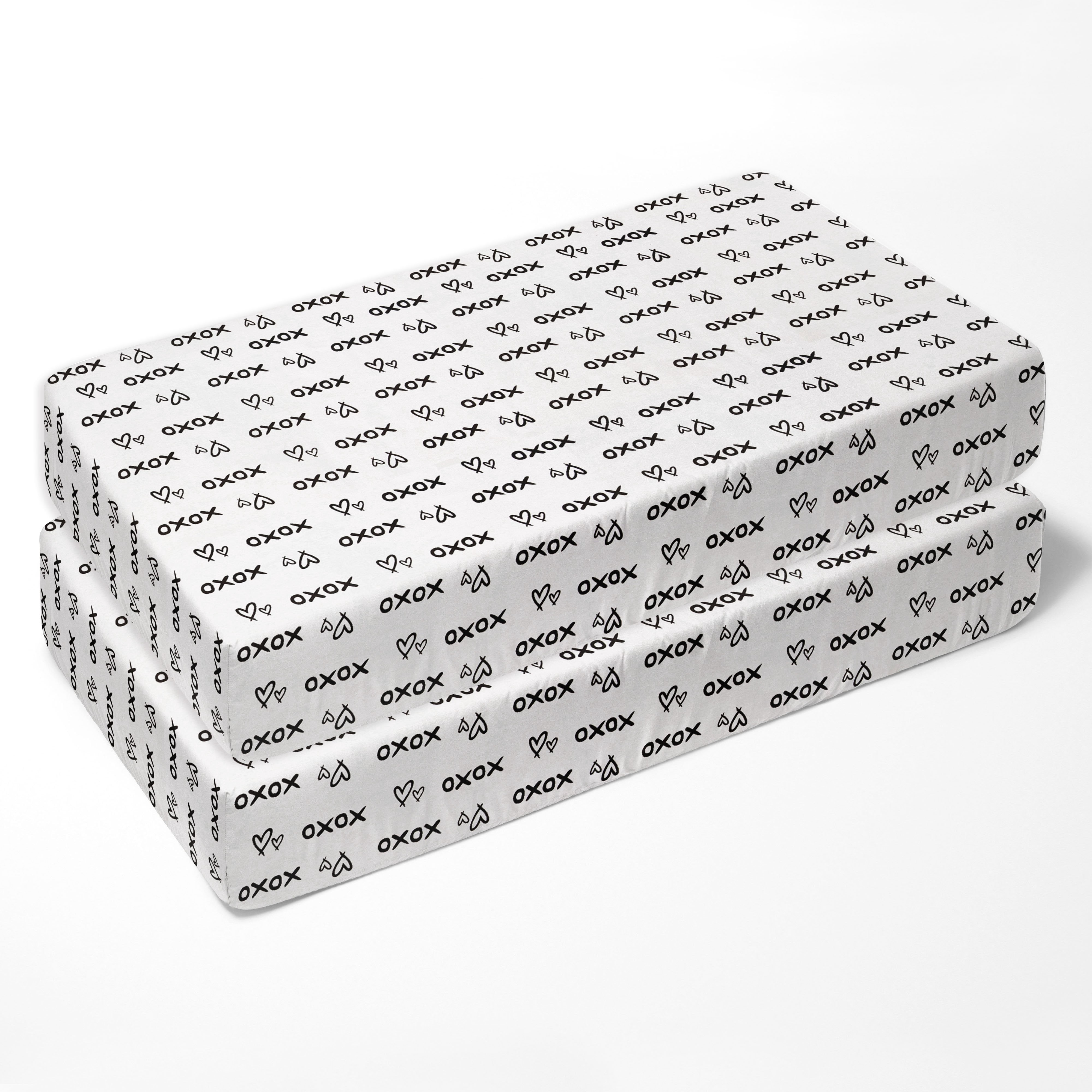 Crib or Toddler Bed Fitted Sheet, Aztec Love Black