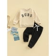thumbnail image 6 of Toddler Baby Boy Fall Winter Clothes 6M 12M 18M 24M 3Y Bubs Long Sleeve Sweatshirt and Pants Set 2 Piece Sweatsuit Outfit, 6 of 10