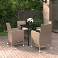 thumbnail image 1 of vidaXL 5 Piece Garden Dining Set with Cushions Poly Rattan and Black, 1 of 4