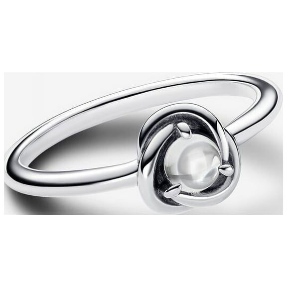 April Clear Eternity Circle Ring