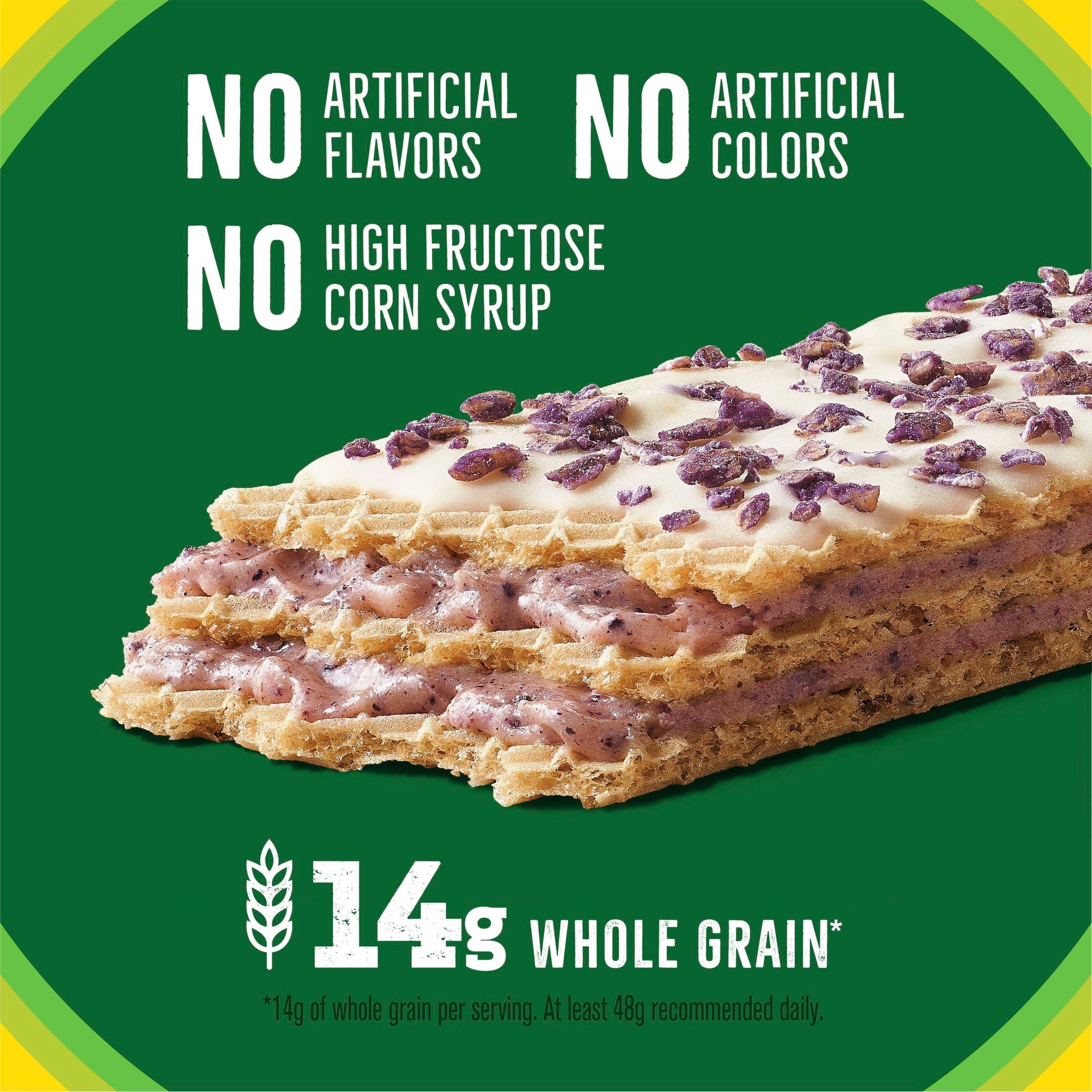 (6 pack) Nature Valley Crispy Creamy Wafer Bars, Blueberry, Whole Grain, 5 Bars, 6.5 oz