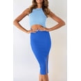 thumbnail image 4 of Vestido PRETTYGARDEN Azul Celeste-Azul, Talla Grande, Ajustado Sin Mangas, 4 of 5