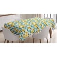 thumbnail image 1 of Fish Tablecloth, Fish Pattern with Simple Silhouette Style Design Ornamental Aquarium, Rectangular Table Cover for Dining Room Kitchen, 52 X 70 Inches, Pale Blue Yellow Orange, by Ambesonne, 1 of 3