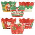 thumbnail image 4 of GOOHOCHY 6 envoltorios navideños para cupcakes, decoración para postres, suministros para fiestas, moldes de papel para hornear, 4 of 7