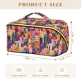 thumbnail image 4 of FORMRS Makeup Bag Travel Cosmetic Organizer for Women Fold Flat Zipper Pouch with Handle, Art Buildings, 4 of 8