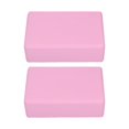 thumbnail image 1 of Lot de 2 blocs de yoga roses antidérapants en EVA pour la méditation, le yoga, le Pilates et la stabilité, 1 of 4