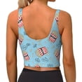 thumbnail image 3 of Xecao I Am A Fan Popcorn for Sports Bra with Removable Pads, Crop Tank Top Design, Women's Longline Sports Bra - Non-Wired - Large, 3 of 9
