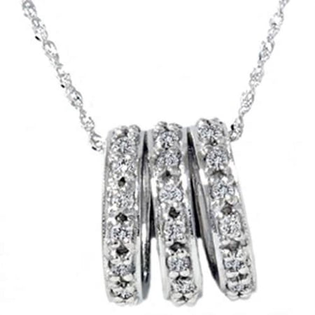 Pompeii .50CT 14K White Gold Pave Diamond Pendant Necklace (G/H,I2)