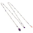 thumbnail image 4 of Long Lariat Wrap Multi-Wear Purple & Pink Mix Stones Beaded Necklace, 4 of 4