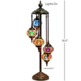 thumbnail image 4 of SILVERFEVER 5 Globes Turkish Mosaic Floor Lamp Tiffany Moroccan Art Home Decor Lantern Tall Lamps for Living Room Office Bedroom Vintage Garden, 4 of 6