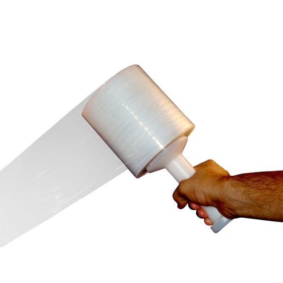 5" in. x 1000FT 80 Gauge 12 Rolls Stretch Shrink Film Hand Wrap   Handle