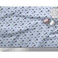 thumbnail image 2 of Soimoi Blue Rayon Fabric Rocket & Spaceship Galaxy Printed Fabric 1 Yard 56 Inch Wide, 2 of 3