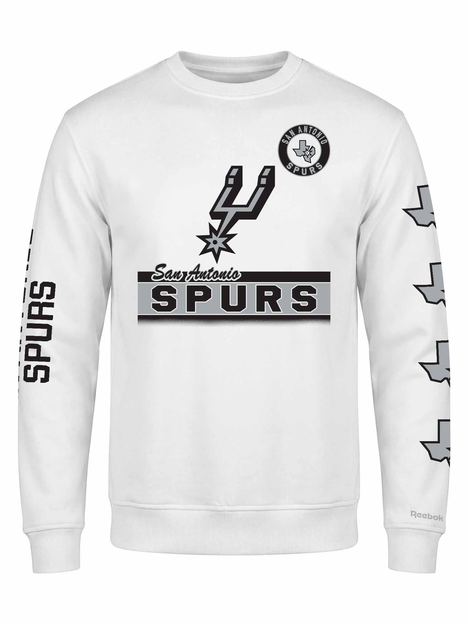 San Antonio Spurs Reebok Mens White Crew Sweatshirt