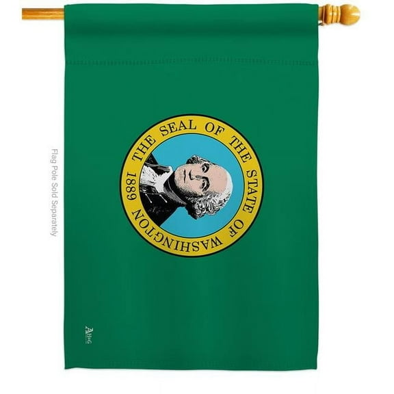 Americana Home & Garden H140548-BO 28 x 40 in. Washington American State House Flag with Double-Sided Horizontal Decoration Banner Garden Yard Gift