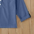 thumbnail image 5 of WOYY Toddler Boys Cotton Linen Henley T-Shirt 3/4 Sleeve Solid Color Casual T Shirt, 5 of 6