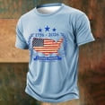 thumbnail image 2 of YANGXINX USA 4th of July Shirts for Men Patriotic American Flag Print Short Sleeve Crew Neck Tops 250th Anniversary Stretch Relaxed Fit Tees, 2 of 3