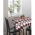 thumbnail image 4 of Retro Boho Suqare Tablecloth - 54 x 54 Inch, Dark Red Geometric Pattern Rhombic Bohemia Waterproof & StainResistant Tablecloth, Washable Oil-proof Table Cover for Dining/Party/Wedding/Camping/Buffet, 4 of 9