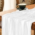 thumbnail image 4 of Xuniizn Fall Table Runner, 35x70" Gauze Boho Table Runner for Dining Table, Kitchen, Wedding, Holiday Party Decor, Cheesecloth Table Runners for Home Indoor Decor Washable, White, 4 of 6