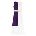 thumbnail image 6 of YONGHS Womens Praise Dance Dress Sleeveless Asymmetrical Worship Lyrical Dance Costume Purple L, 6 of 7