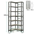 thumbnail image 3 of Spaco 7-Tier Corner Bookshelf, Industrial Corner Etagere Bookcase, Corner Shelf, Gray, 3 of 4