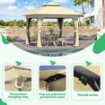 thumbnail image 6 of Mellcom 10'x10' Outdoor Gazebo, Double Roof Patio Gazebo with Mosquito Nettings and Privacy Screens,Kahaki, 6 of 8