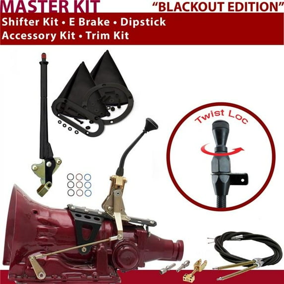 American Shifter TH350 Shifter Kit 8 in. E Brake Cable Trim Kit Dipstick for D6650
