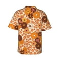 thumbnail image 3 of Fotbe Hippie Ditsy Floral Hawaiian Shirt For Men Unisex Summer Beach Casual Short Sleeve Cotton Linen Button Down Shirts-Small, 3 of 9