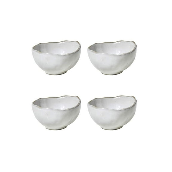 Serene Spaces Living 2.75" Free-Form Edge Glazed Ceramic Bowl - Centerpiece for Vintage Weddings, Events, Large,  Pack of 4