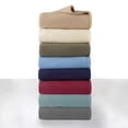 thumbnail image 2 of Martex Soft Fleece Lightweight Solid Bed Blanket, Dusty Blue, Full Queen, 2 of 2
