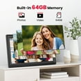 thumbnail image 3 of 64GB Frameo Digital Picture Frame, TEMASH 15.6 Inch Large Digital Photo Frame WiFi, 1920*1080 FHD IPS Touchscreen Auto Rotate, Easy to Share Photos Videos, Black, 3 of 11