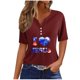 thumbnail image 2 of Fiudx Camisas de Mujer Blusa de Manga Corta Estampada a La Moda para Mujer, Blusas Informales con Cuello En V, 2 of 4