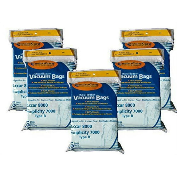 30 Riccar 8000 & Simplicity 7000 Type B Vaccum Bags, Upright, Commercial Vacuum