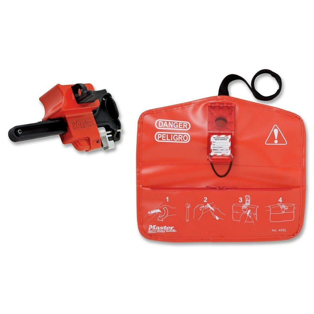 Master Lock Universal Ball Valve Lockout Set, Red
