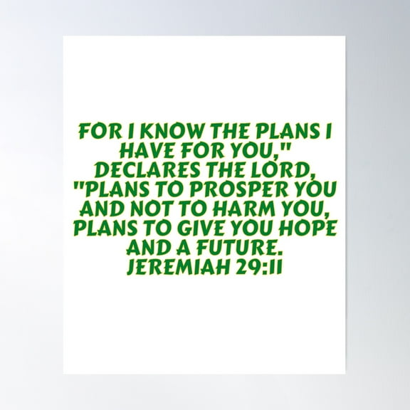 Bible Verse Jeremiah 29:11 Poster Wall Art, Modern Wall Decor For Living Room Bedroom, 8x12 UNFRAMED