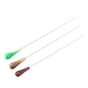 Music Conductor Baton 39cm/15.35inch Length,Brown Red Green Resin Handle Music Conducting Baton 3pcs