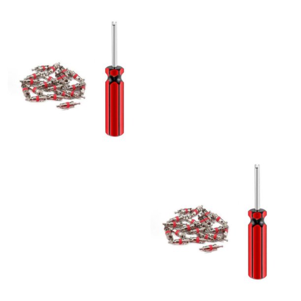 Scienceny 1 Juego de instalador de núcleo de válvula de neumático de coche de cobre, herramienta de llave para quitar válvulas de Scooter 2piezas