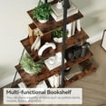 thumbnail image 7 of Book Shelf, 4 Tier Bookshelf, Modern Boat Shaped Design, Narrow Wooden Bookcase for Living Room/Bedroom, Space-Saving Storage Shelf Organizer with Sturdy PB Board, Stylish Home Decor, Brown, 7 of 7