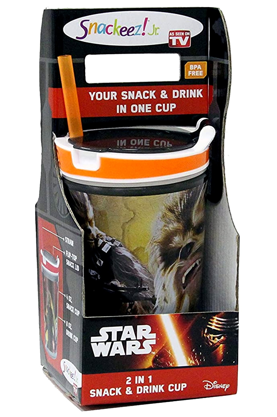 Darth Vader Snackeez Jr Disney Star Wars 2 in 1 Snack & Drink Cup 8oz Brand New 