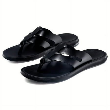

Men s Solid Rubber Sole Breathable Sandals Men s Outdoor Activities Comfy Non Slip Durable Hook & Loop Fastener Beach Shoes
