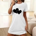 thumbnail image 2 of yillto Women Nightgown Short Sleeve Sleepshirt Crewneck Heart Graphic Sleepwear Nightshirts Pajama Dress, 2 of 5