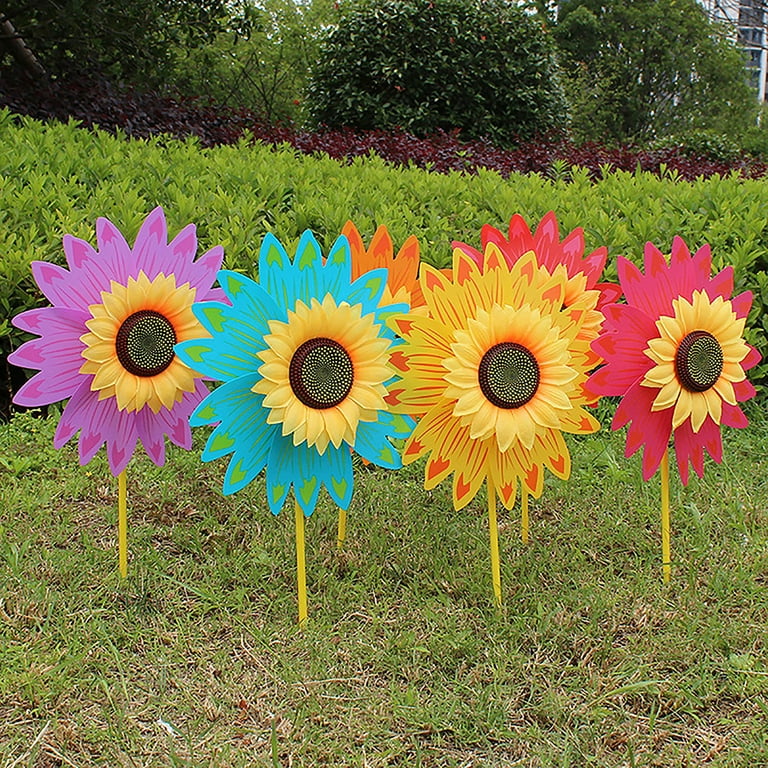 Colorful Sunflower Windmill Wind Turbine For Lawn Garden Party