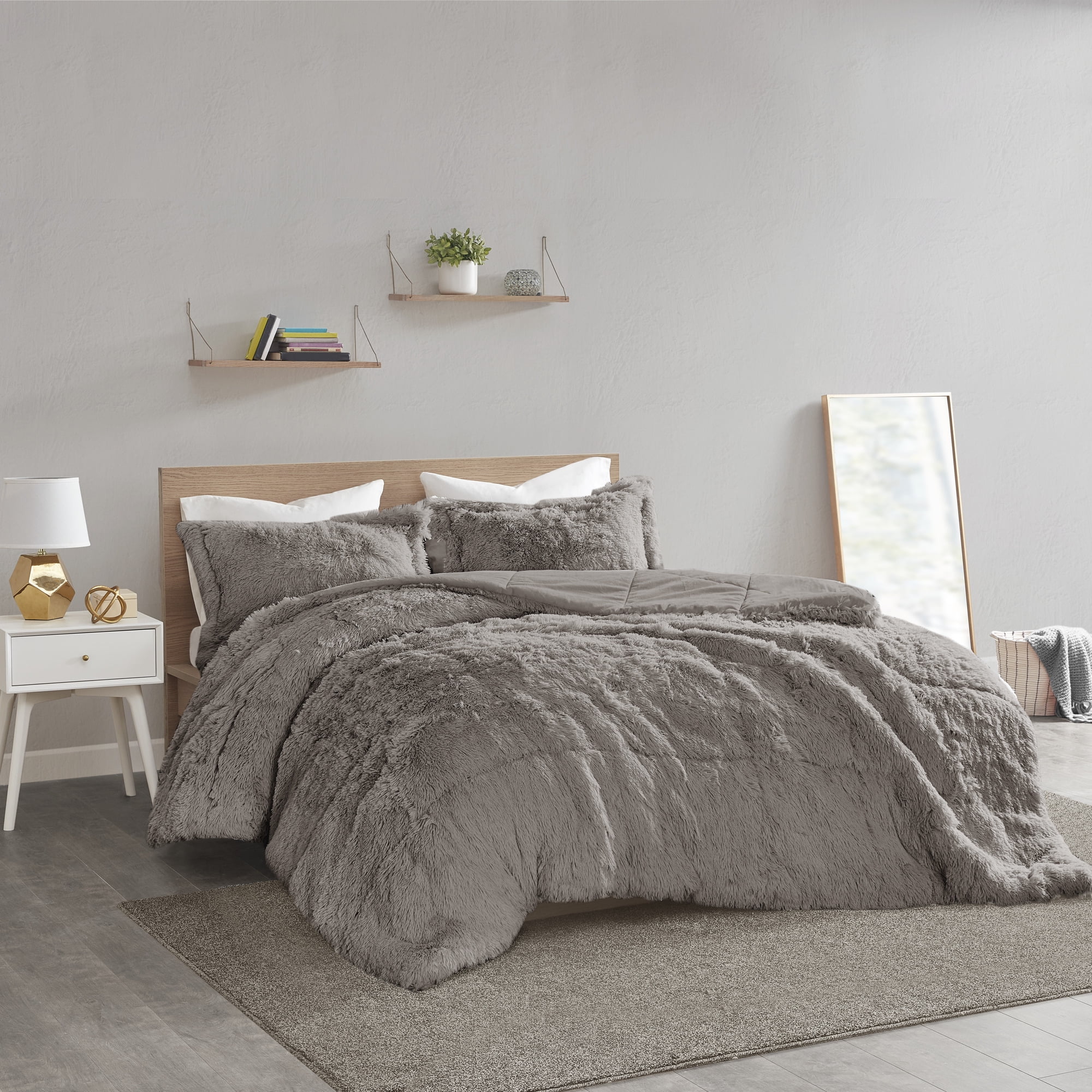 faux fur bedding set queen