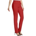 thumbnail image 3 of EDFBUYKRS Female Women Pants Casual Dress Pants Women Stretchy Straight Leg Solid Color Trousers with Pockets for Women's Business Casual Elastic Work Pants Xxl, 3 of 8