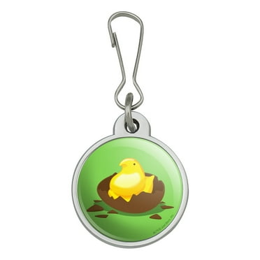 Peeps Hatching Out Of Chocolate Easter Egg  Jacket Handbag Purse Luggage Backpack Zipper Pull Charm