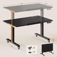 thumbnail image 2 of 31.5" Foldable Electric Standing Desk for Small Space, 180° Tiltable Mobile Rising Computer Desk, Height Adjustable Drawing Desk, Study Writing Table, 2 of 6