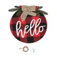 thumbnail image 1 of Hello Sign For Front Door Check Plaid Linen Round Front Door Wreaths For Christmas Decoration, 1 of 5