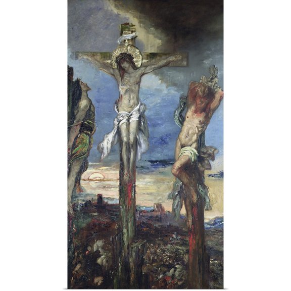 Great BIG Canvas | Rolled Gustave Moreau Poster Print entitled Christ between the Two Thieves, c.1870